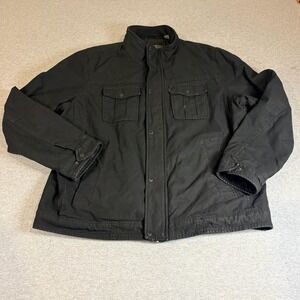 Levi's Field Jacket Mens XL Black Cotton Quilted Lined Canvas Utility Coat